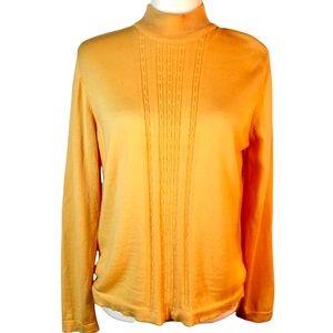 Appleseed's 100% Merino Wool Pullover Sweater Buttercup Yellow Petite Size Large
